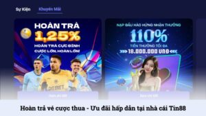 Hoàn vé cược thua - Ưu đãi hấp dẫn tại nhà cái Tin88