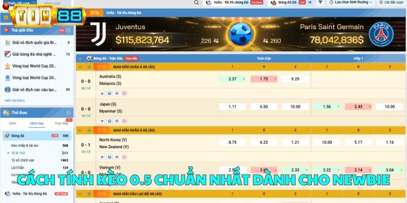 Cách tính kèo 0.5 chuẩn nhất dành cho newbie