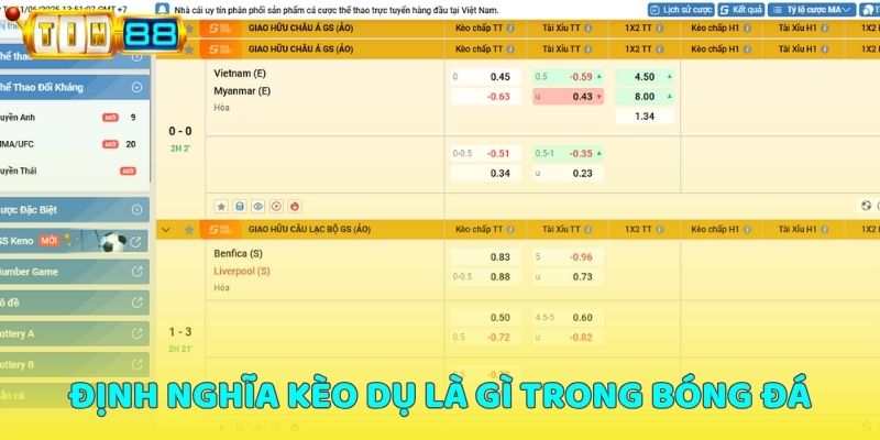 Định nghĩa kèo dụ là gì trong bóng đá