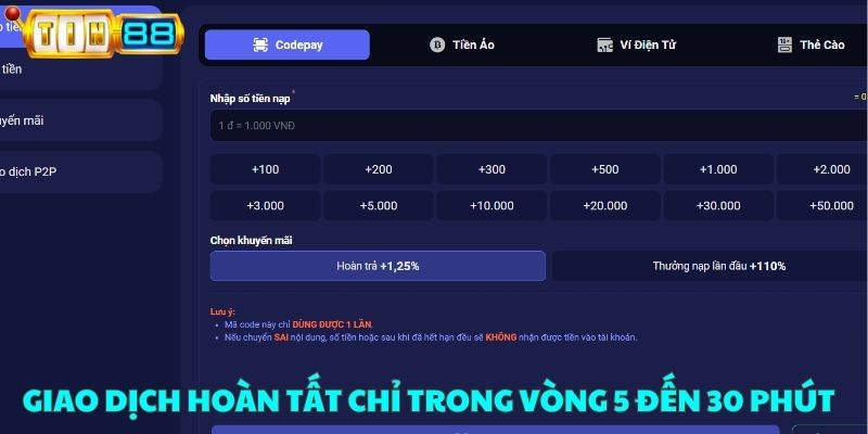 Giao dịch hoàn tất chỉ trong vòng 5 đến 30 phút