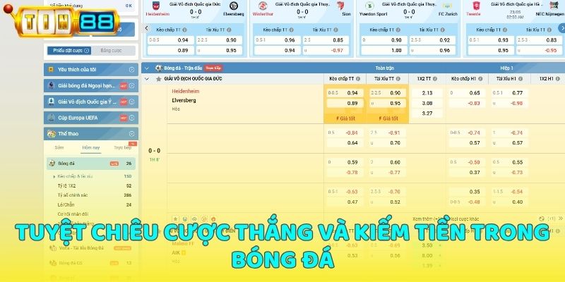Tuyệt chiêu cược thắng và kiếm tiền trong bóng đá